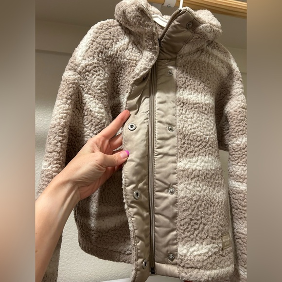 Abercrombie & Fitch kids tan/cream Sherpa jacket girls size 7/8 - Picture 6 of 7